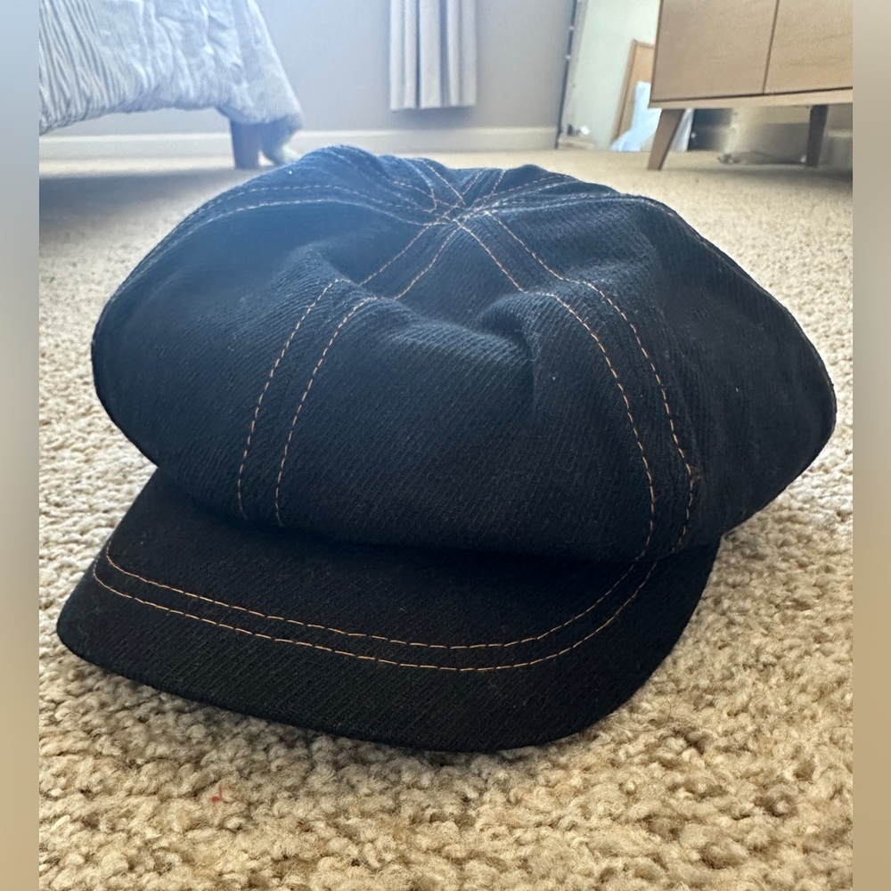 Free People Black Newsboy Cap